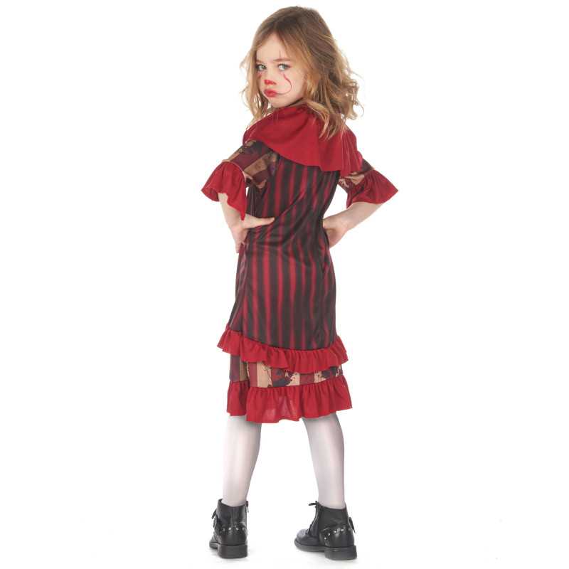 Déguisement clown terrifiant rouge fille Jadeo