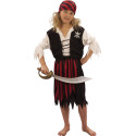Déguisement pirate corsaire noir et rouge fille Jadeo