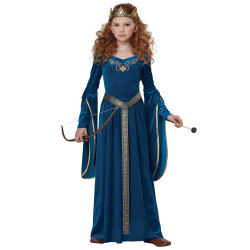 Déguisement princesse médiévale velours luxe fille Jadeo