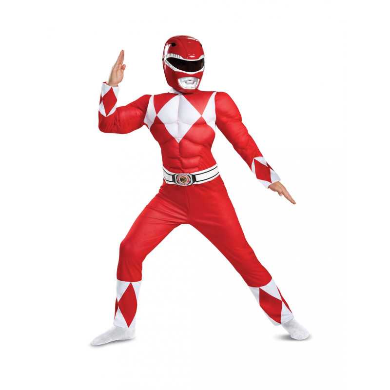 Déguisement Power Rangers rouge musclé enfant