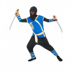 Déguisement ninja bleu et or garçon