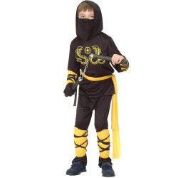 Déguisement ninja noir et jaune garçon Jadeo