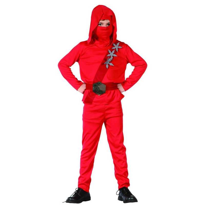 Déguisement ninja rouge étoiles garçon