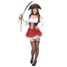 Déguisement pirate sexy blanc et rouge femme Jadeo