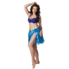 Jupe hawaïenne courte bleue adulte Jadeo