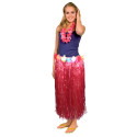 Jupe hawaïenne longue rouge adulte Jadeo
