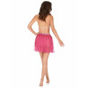 Jupe hawaïenne courte rose papier adulte Jadeo