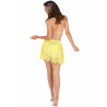 Jupe hawaïenne courte jaune papier adulte Jadeo