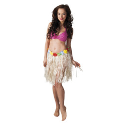 Jupe hawaïenne courte en plastique adulte Jadeo