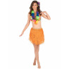 Jupe hawaïenne courte orange papier adulte Jadeo