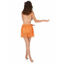 Jupe hawaïenne courte orange papier adulte