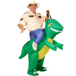 Déguisement explorateur à  dos de dinosaure adulte Jadeo