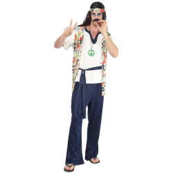 Déguisement hippie bleu homme Jadeo