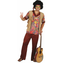 Déguisement hippie motif rouge homme Jadeo