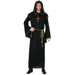 Déguisement moine noir et doré homme Jadeo