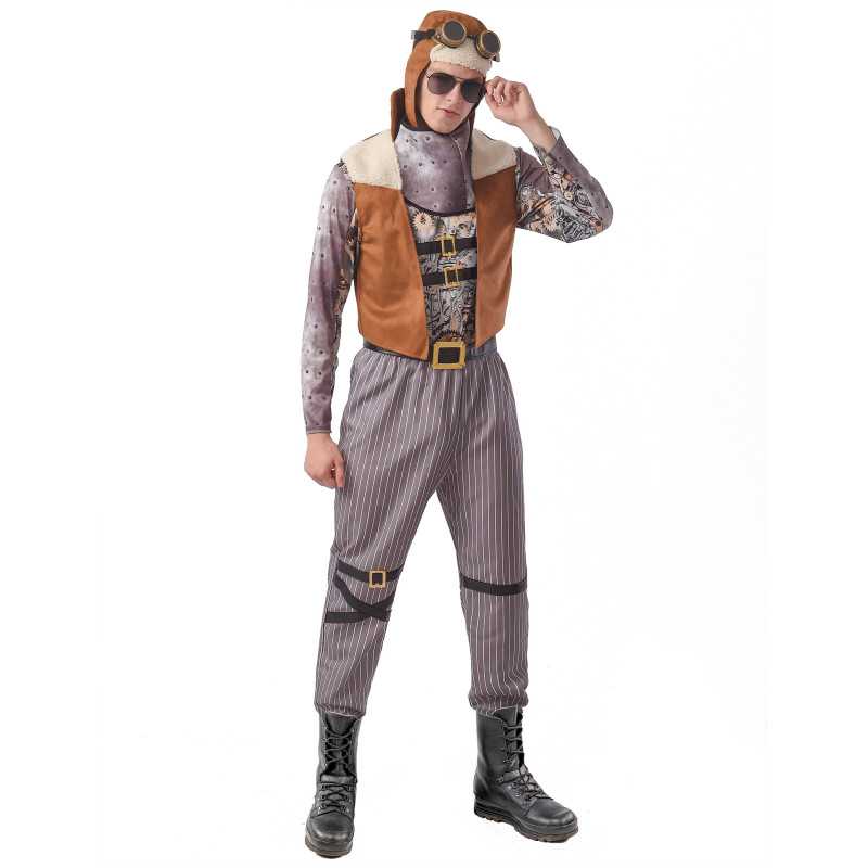 Déguisement steampunk aviateur homme