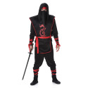 Déguisement ninja noir et rouge homme