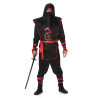 Déguisement ninja noir et rouge homme Jadeo
