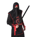 Déguisement ninja noir et rouge homme