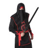 Déguisement ninja noir et rouge homme Jadeo