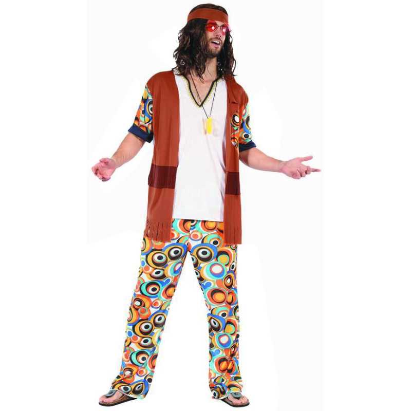 Déguisement hippie motifs ronds homme