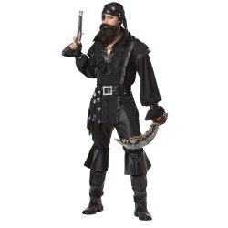 Déguisement pirate chemise noire homme Jadeo