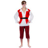 Déguisement pirate rouge et blanc homme Jadeo