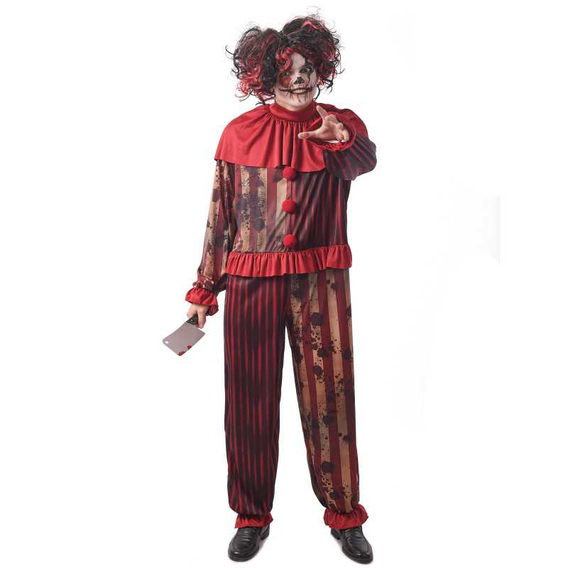 Déguisement clown terrifiant rouge homme