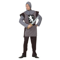 Déguisement chevalier médiéval gris homme Jadeo