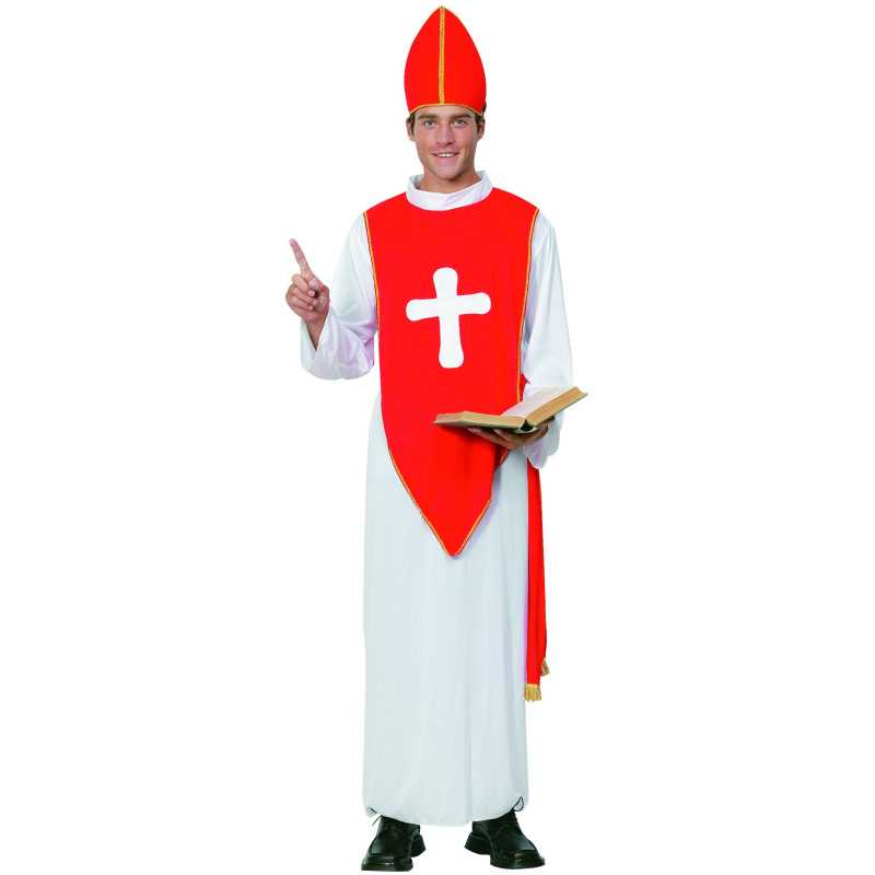 Déguisement cardinal rouge et blanc homme