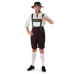 Déguisement Bavarois salopette marron homme Jadeo