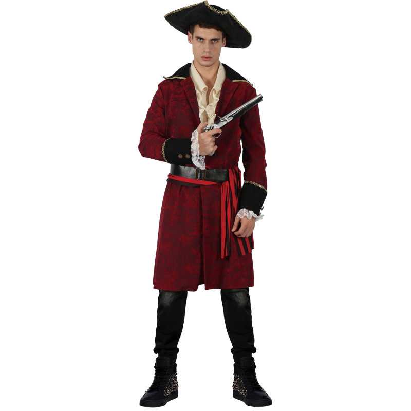 Déguisement pirate chic rouge et noir homme