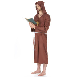 Déguisement moine marron clair grande taille homme Jadeo