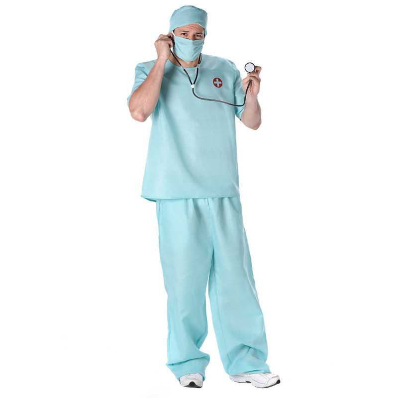 Déguisement et accessoires docteur chirurgien homme bleu