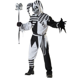 Déguisement Arlequin maléfique noir et blanc Jadeo