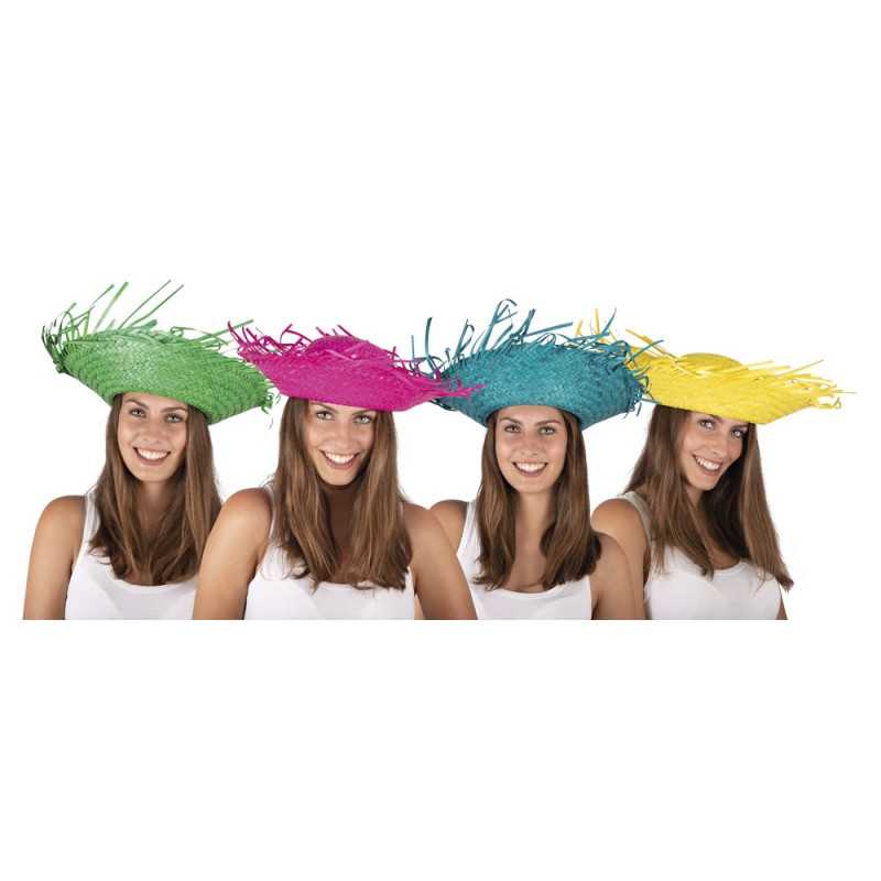 Chapeau Paille Hawaïen Couleur Aléatoire Adulte