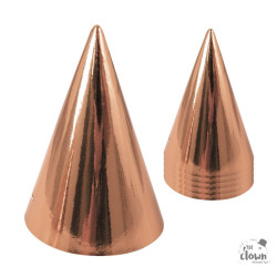 Chapeau Pointu Carton Rose Gold - Lot de 6