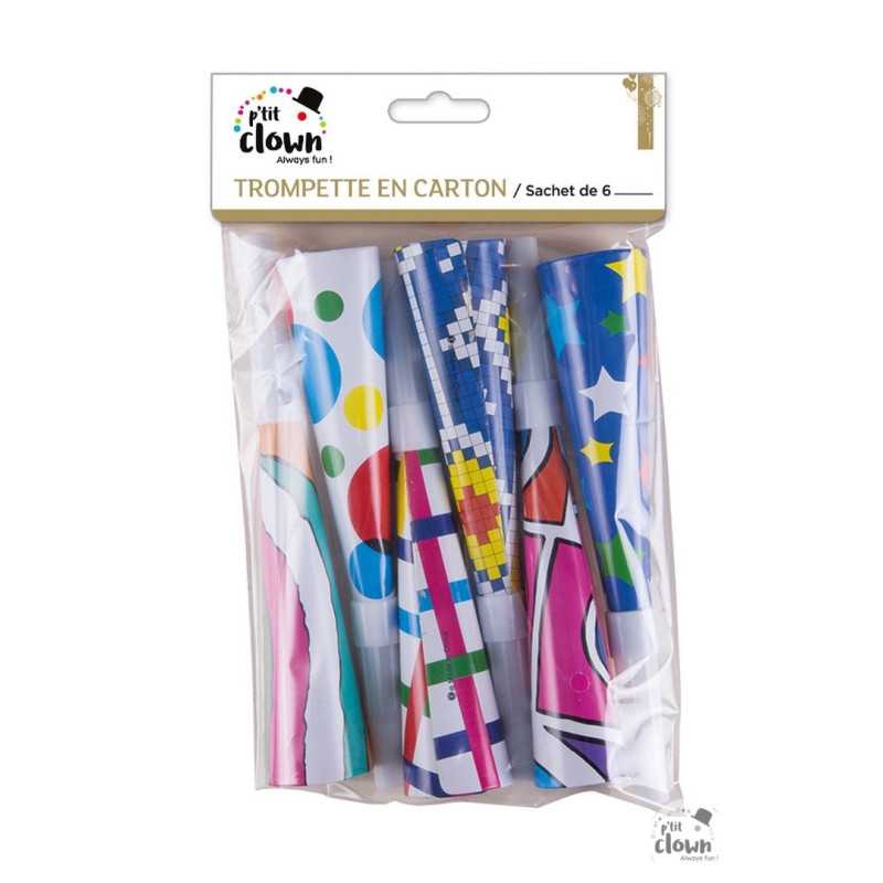 Trompette en Carton 17 cm - Lot de 6