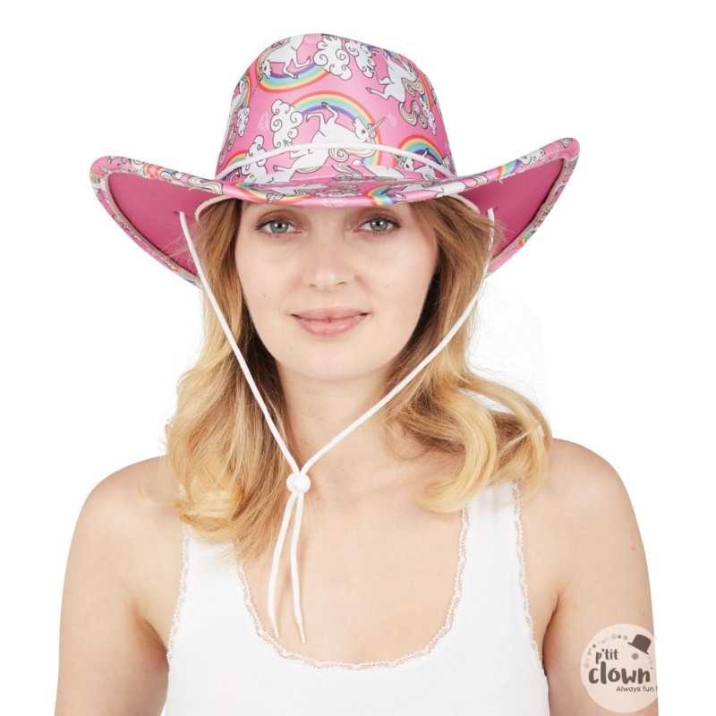 Chapeau Cowgirl Impressions Licornes Adulte