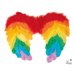 Ailes d'Ange en Plumes Arc-en-Ciel 4 x 32 cm