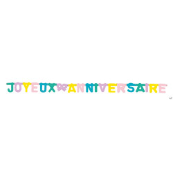 Guirlande Joyeux Anniversaire Multicolore 185 cm PtitClown