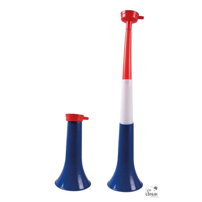 Trompette Téléscopique Bleu Blanc Rouge 40 cm