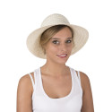 Chapeau de Paille Rond Beige Clair Adulte