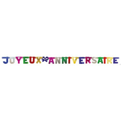 Guirlande Joyeux Anniversaire Multicolore 185 cm PtitClown