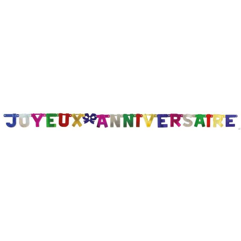 Guirlande Joyeux Anniversaire Multicolore 185 cm