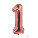 Ballon Aluminium Chiffre 0 85 cm Rose Gold