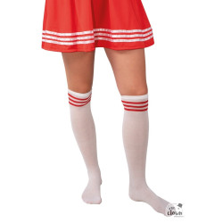 Chaussettes de Pom Pom Girl Blanc Rouge