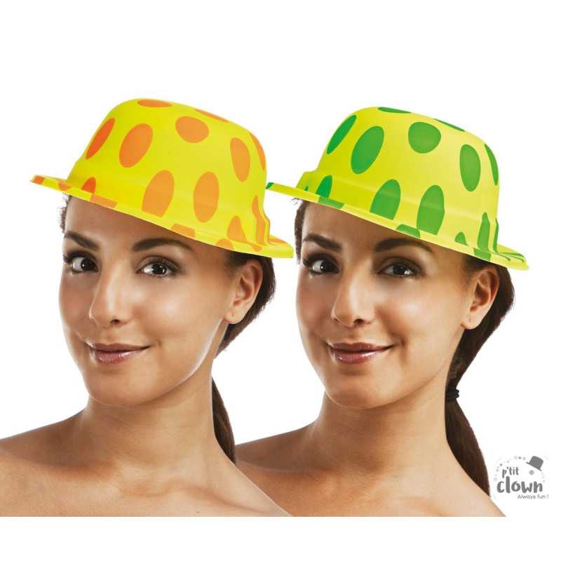 Chapeau Melon Plastique Clown Couleur Aléatoire Adulte