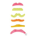 Moustaches Fluo - Lot de 6