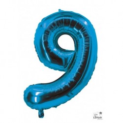 Ballon Aluminium Chiffre 0 30 cm Bleu Électrique